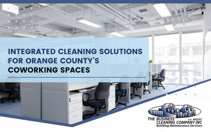 A pristine coworking space in Orange County after using integrated cleaning solutions.